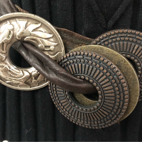 Vintage Sz S Genuine Leather Chocolate Brown Belt - Picture 9 of 12